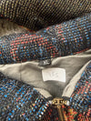 Veste en tapisserie design unique vintage fait main upcyclé retravaillé tissé taille XL n•755