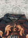 Veste en tapisserie design unique vintage fait main upcyclé retravaillé tissé taille XL n•755