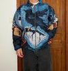 Veste en tapisserie design unique vintage fait main upcyclé retravaillé tissé taille L n•756