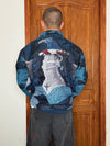 Veste en tapisserie design unique vintage fait main upcyclé retravaillé tissé taille L n•756