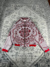 Veste en tapisserie design unique vintage fait main upcyclé retravaillé tissé taille XL n•758