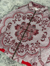 Veste en tapisserie design unique vintage fait main upcyclé retravaillé tissé taille XL n•758