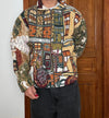 Veste en tapisserie design unique vintage fait main upcyclé retravaillé tissé taille XL n•761
