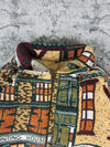 Veste en tapisserie design unique vintage fait main upcyclé retravaillé tissé taille XL n•761
