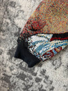 Veste en tapisserie design unique vintage fait main upcyclé retravaillé tissé taille XL n•762