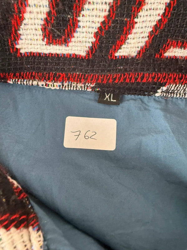 Veste en tapisserie design unique vintage fait main upcyclé retravaillé tissé taille XL n•762