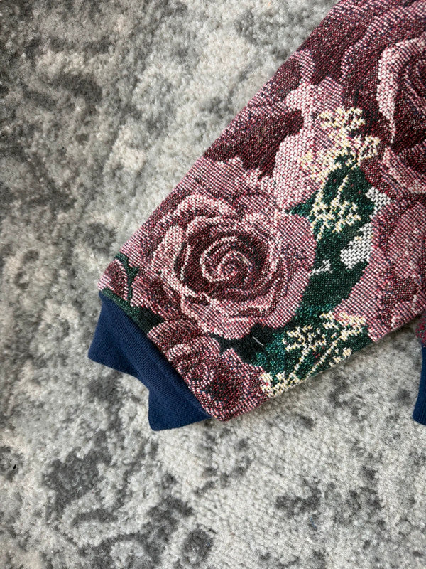 Veste en tapisserie design unique vintage fait main upcyclé retravaillé tissé taille XXL n•763