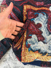 Veste en tapisserie design unique vintage fait main upcyclé retravaillé tissé taille XXL n•764
