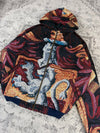 Veste en tapisserie design unique vintage fait main upcyclé retravaillé tissé taille XXL n•764