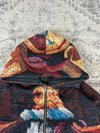 Veste en tapisserie design unique vintage fait main upcyclé retravaillé tissé taille XXL n•764