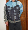 Veste en tapisserie design unique vintage fait main upcyclé retravaillé tissé taille XXL n•765