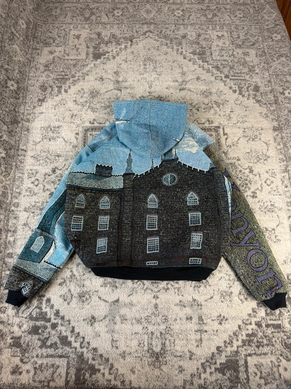 Veste en tapisserie design unique vintage fait main upcyclé retravaillé tissé taille XXL n•765