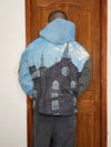 Veste en tapisserie design unique vintage fait main upcyclé retravaillé tissé taille XXL n•765