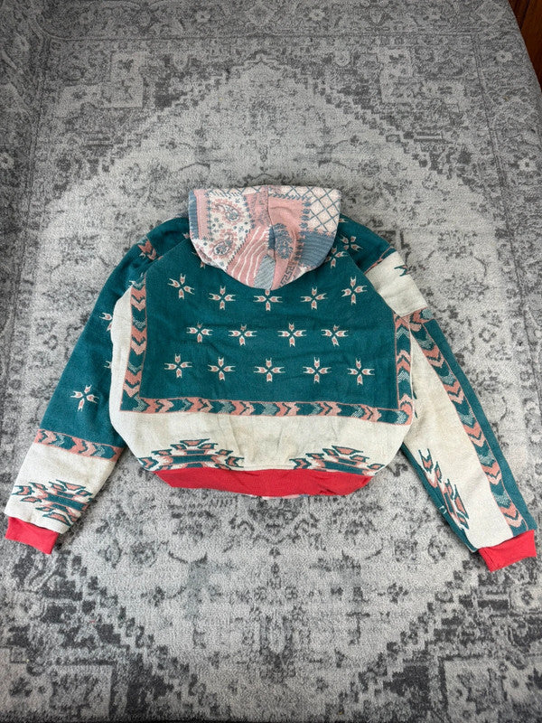 Veste en tapisserie design unique vintage fait main upcyclé retravaillé tissé taille XXL n•766