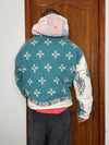 Veste en tapisserie design unique vintage fait main upcyclé retravaillé tissé taille XXL n•766