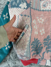 Veste en tapisserie design unique vintage fait main upcyclé retravaillé tissé taille XXL n•766