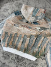 Veste en tapisserie design unique vintage fait main upcyclé retravaillé tissé taille XXL n•767
