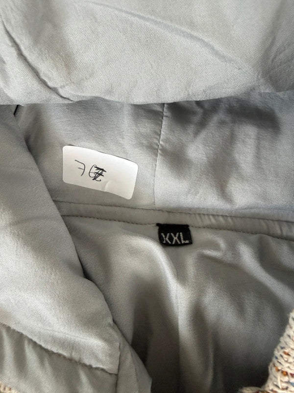 Veste en tapisserie design unique vintage fait main upcyclé retravaillé tissé taille XXL n•767