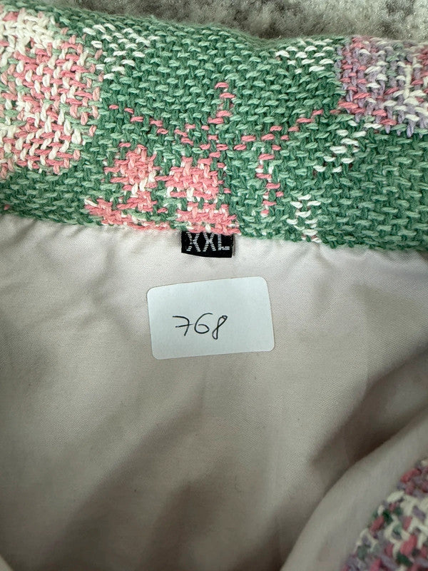 Veste en tapisserie design unique vintage fait main upcyclé retravaillé tissé taille XXL n•768