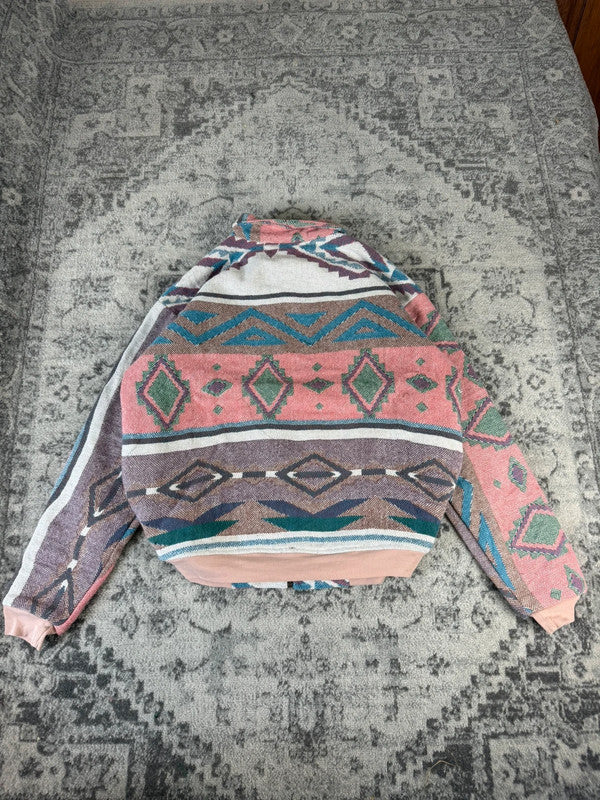 Veste en tapisserie design unique vintage fait main upcyclé retravaillé tissé taille XXL n•769