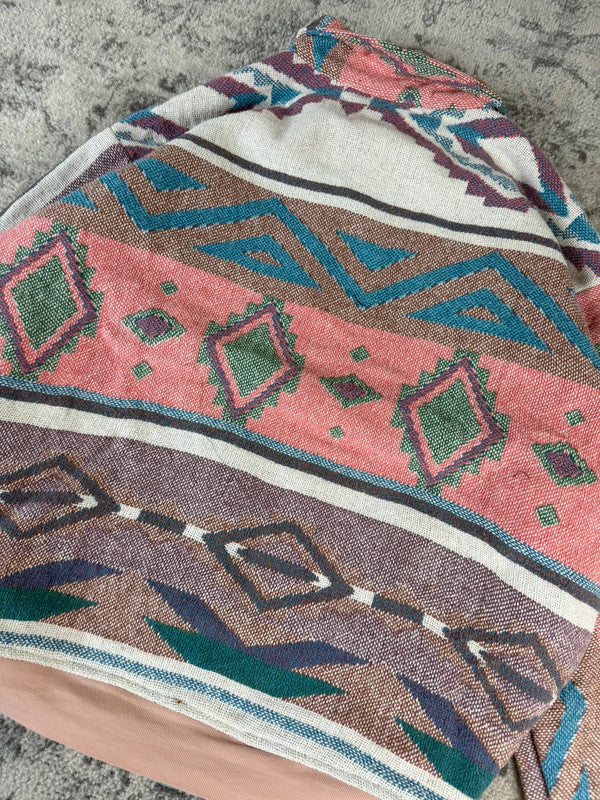 Veste en tapisserie design unique vintage fait main upcyclé retravaillé tissé taille XXL n•769