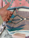 Veste en tapisserie design unique vintage fait main upcyclé retravaillé tissé taille XXL n•769