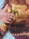 Veste en tapisserie design unique vintage fait main upcyclé retravaillé tissé taille XXL n•770