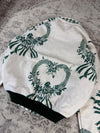 Veste en tapisserie design unique vintage fait main upcyclé retravaillé tissé taille XXL n•771
