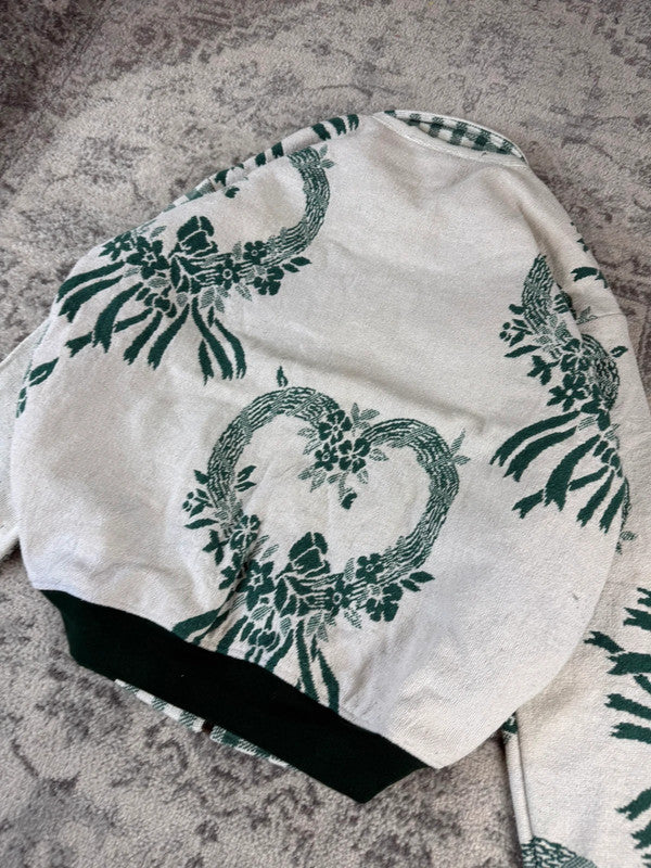 Veste en tapisserie design unique vintage fait main upcyclé retravaillé tissé taille XXL n•771