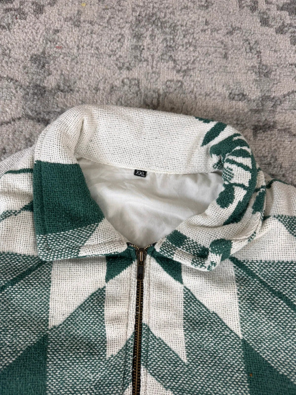 Veste en tapisserie design unique vintage fait main upcyclé retravaillé tissé taille XXL n•771