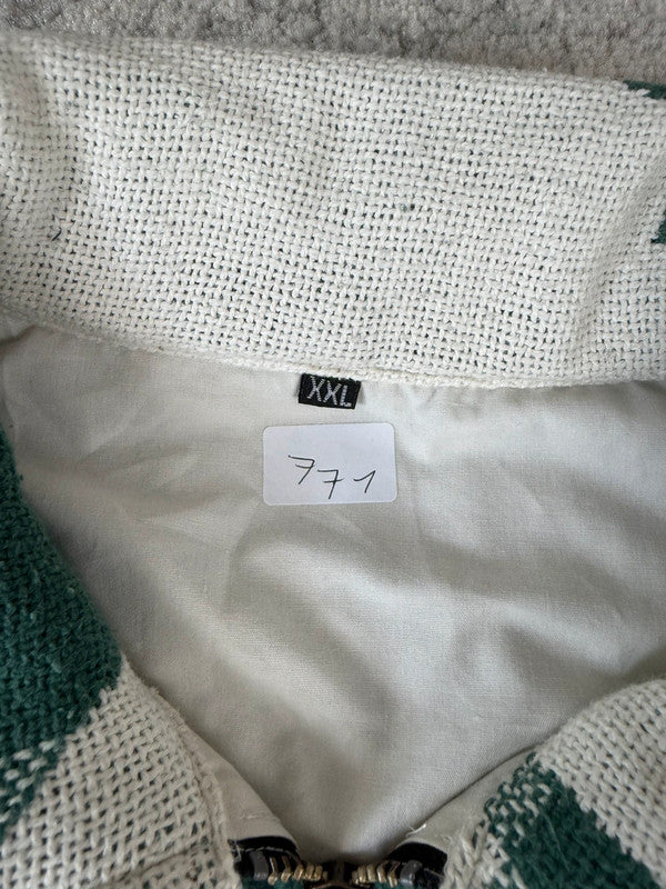 Veste en tapisserie design unique vintage fait main upcyclé retravaillé tissé taille XXL n•771