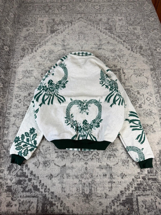 Veste en tapisserie design unique vintage fait main upcyclé retravaillé tissé taille XXL n•771