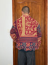 Veste en tapisserie design unique vintage fait main upcyclé retravaillé tissé taille XXL n•772