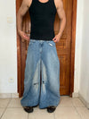 Pantalon baggy jean large Japanese balloon streetwear JNCO y2k vintage hip-hop taille S n•787