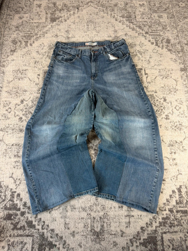 Pantalon baggy jean large Japanese balloon streetwear JNCO y2k vintage hip-hop taille L n•785