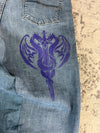 Pantalon baggy jean large Japanese balloon streetwear JNCO y2k vintage hip-hop taille L n•785