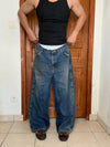 Pantalon baggy jean large Japanese balloon streetwear JNCO y2k vintage hip-hop taille 38x29US n•786
