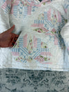 Sweat en quilt crop style sportswear design unique vintage fait main upcyclé retravaillé n•797