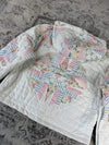 Sweat en quilt crop style sportswear design unique vintage fait main upcyclé retravaillé n•797