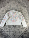 Sweat en quilt crop style sportswear design unique vintage fait main upcyclé retravaillé n•797