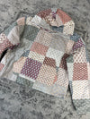 Sweat en quilt crop style sportswear design unique vintage fait main upcyclé retravaillé n•798