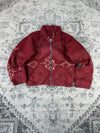 Veste en quilt crop style sportswear design unique vintage fait main upcyclé retravaillé n•803