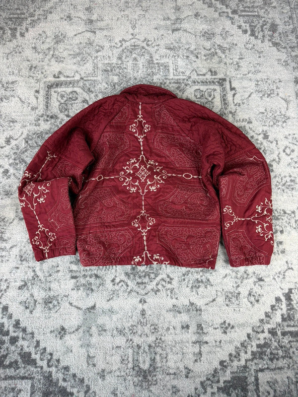 Veste en quilt crop style sportswear design unique vintage fait main upcyclé retravaillé n•803