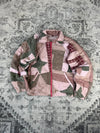 Veste en quilt crop style sportswear design unique vintage fait main upcyclé retravaillé n•802