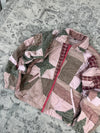 Veste en quilt crop style sportswear design unique vintage fait main upcyclé retravaillé n•802