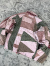 Veste en quilt crop style sportswear design unique vintage fait main upcyclé retravaillé n•802