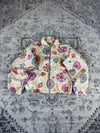 Veste en quilt crop style sportswear design unique vintage fait main upcyclé retravaillé n•804