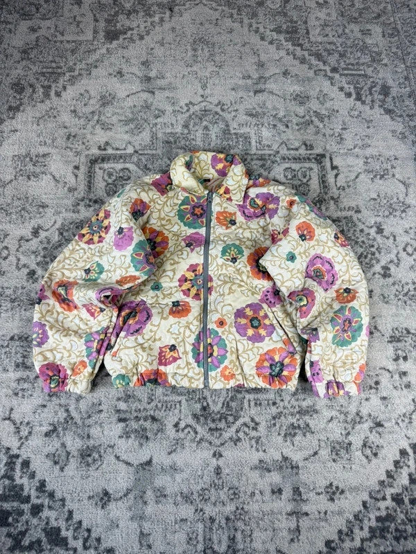 Veste en quilt crop style sportswear design unique vintage fait main upcyclé retravaillé n•804