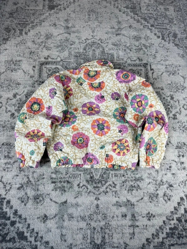 Veste en quilt crop style sportswear design unique vintage fait main upcyclé retravaillé n•804