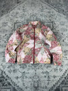 Veste en quilt crop style sportswear design unique vintage fait main upcyclé retravaillé n•805
